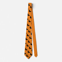 Corbata naranja de cuello de murciélago negro de H