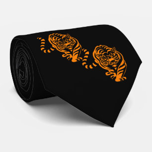 Corbata Naranja de diseño de tigres/Necktie de mascota de 