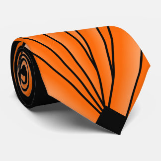 Corbata Naranja De Diseño De Ventilador Art Deco