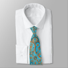 Corbata Naranja de gradiente Círculo Concéntrico Turquesa