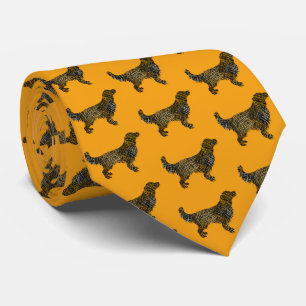 Corbata Naranja de Halloween de Golden Retriever Dog Silho