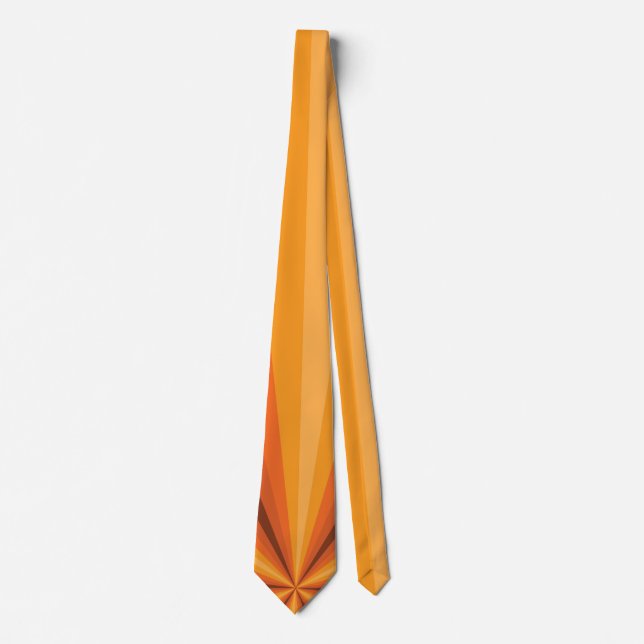 Corbata naranja de ilusión óptica para hombre (Anverso)