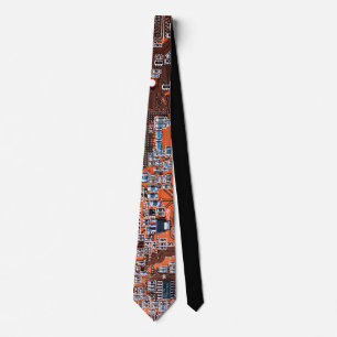 Corbata Naranja de la placa de circuito del geek de la com
