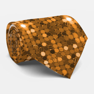 Corbata Naranja de moda Purpurina de oro Prom y Fiesta Cue