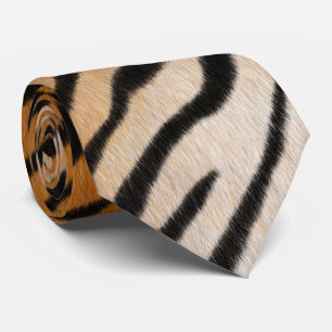 Corbata Naranja de Pieles de Tigre e impresión de animales