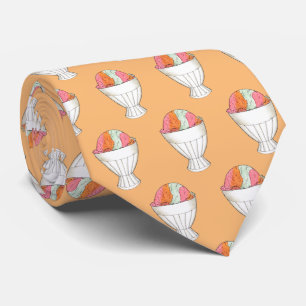 Corbata Naranja de postre retro Rainbow Sherbet Ice Cream