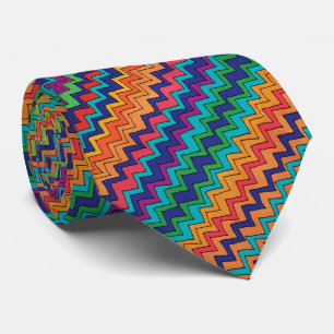 Corbata Naranja del patrón Chevron moderno Turquesa púrpur