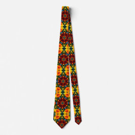 Corbata Naranja Floral