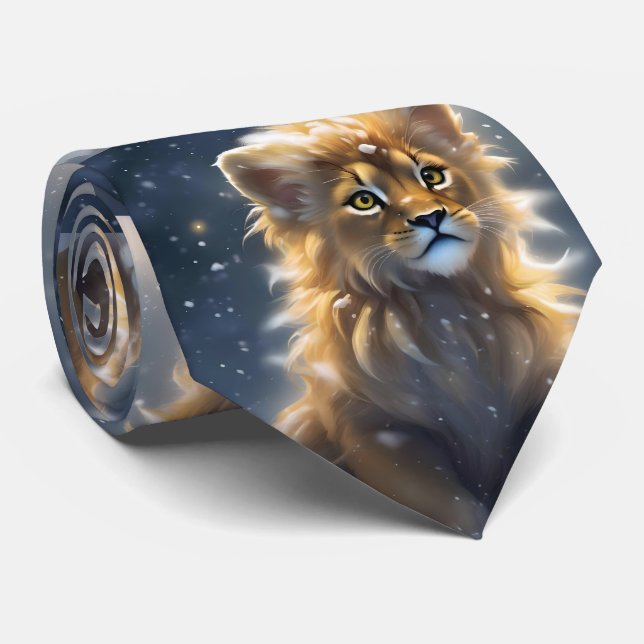 Corbata Naranja Fluffy Lion Cub, (Enrollado)