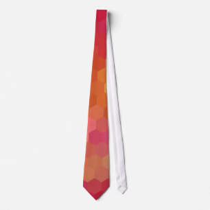 Corbata Naranja Hexagón Rosa Zigzag Patrón sin soldadura