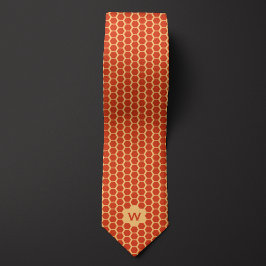 Corbata Naranja Honeycomb Casual