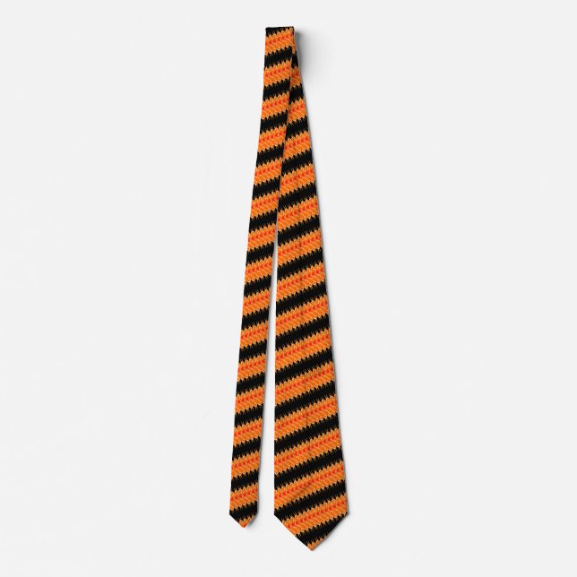 Corbata Naranja negro de moda a rayas (Reverso)