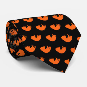 Corbata Naranja Patrón de gato