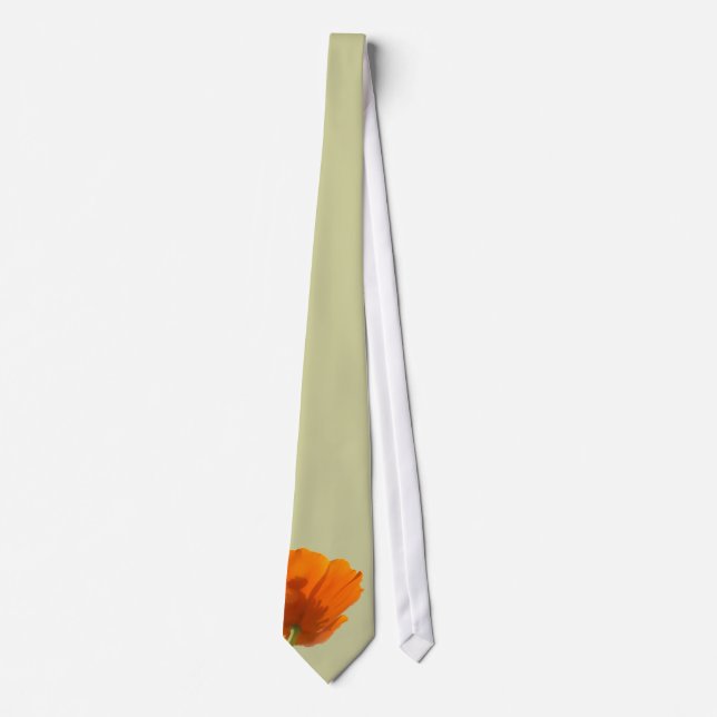 Corbata Naranja Poppy Men's Boda Tie (Anverso)