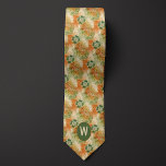 Corbata Naranja quemado, Moss Green Abstract Monograma flo<br><div class="desc">Destacar con nuestro Naranja quemado,  Moss Green Abstract Floral Monogram Cuello. La combinación única de naranja quemado y verde musgo,  junto con el patrón floral abstracto,  crea un aspecto distintivo. Mejora tu estilo con nuestros calcetines de coordinación.</div>