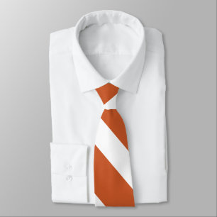 Corbata Naranja quemado y tira en franja de la Universidad