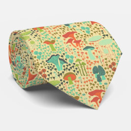 Corbata Naranja Retro Mushroom