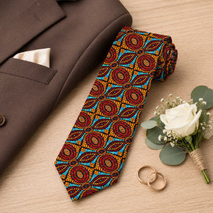 Corbata Naranja Rojo Único Aqua Turquesa Azul Negro Tribal