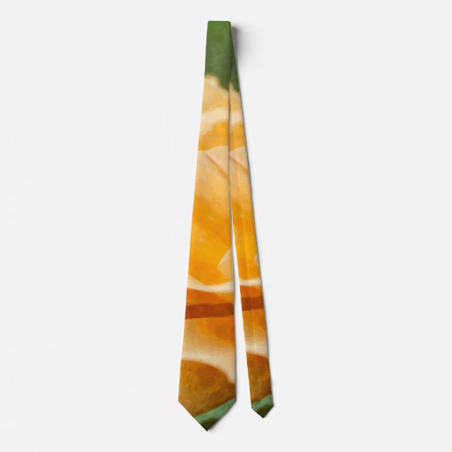 Corbata Naranja Rosa Painterly Neck Tie (Anverso)