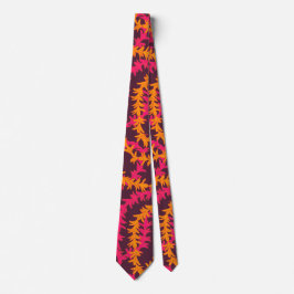 Corbata Naranja rosa Plumeria Pattern Beach Wedding