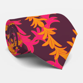 Corbata Naranja rosa Plumeria Pattern Beach Wedding
