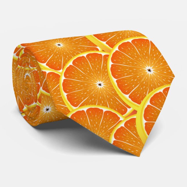Corbata Naranja Slices Neck Tie (Enrollado)