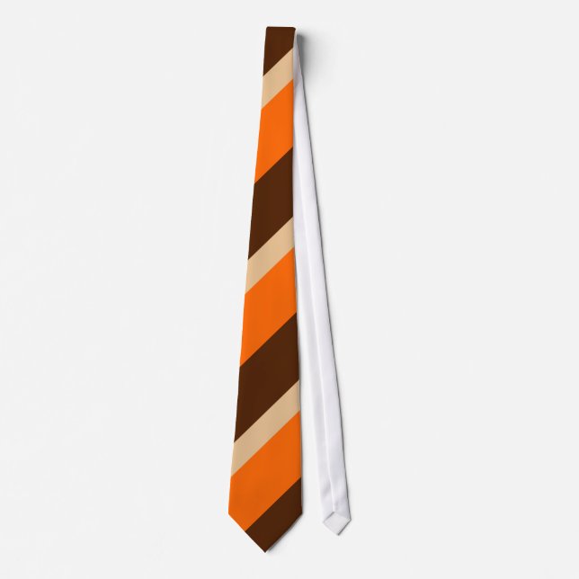 Corbata Naranja Tan y Brown (Anverso)