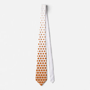 Corbata Naranja Techno Dots Modern White