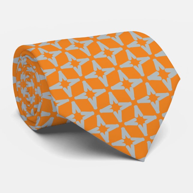 Corbata Naranja y gris (Enrollado)