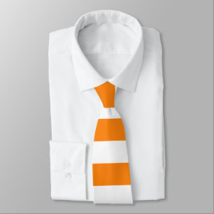 Corbata Naranja y tira blanca