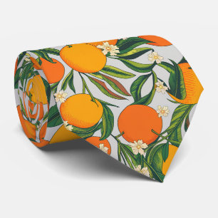 Corbata Naranjas de verano de moda Patrón de flores de cít