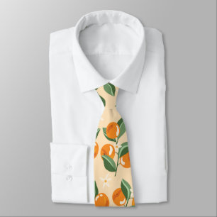 Corbata Naranjas Vintage Verano Boho Naturaleza Fruta