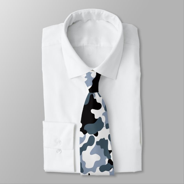 Corbata Nata de cuello de camo gris negro (Atado)
