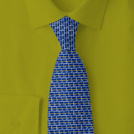 Corbata Nauru Flag Brick Pattern