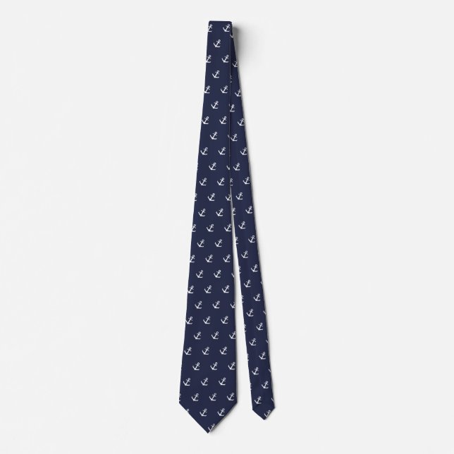 Corbata Nautical Blue and White Anchor Tie (Anverso)