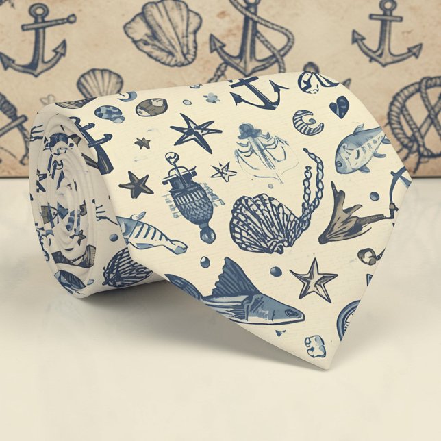 Corbata Nautical Sea Life Custom Necktie (Subido por el creador)