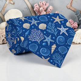 Corbata Nautical Seashells Custom Necktie