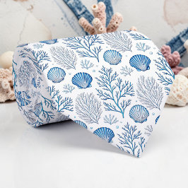 Corbata Nautical Seashells Custom Necktie