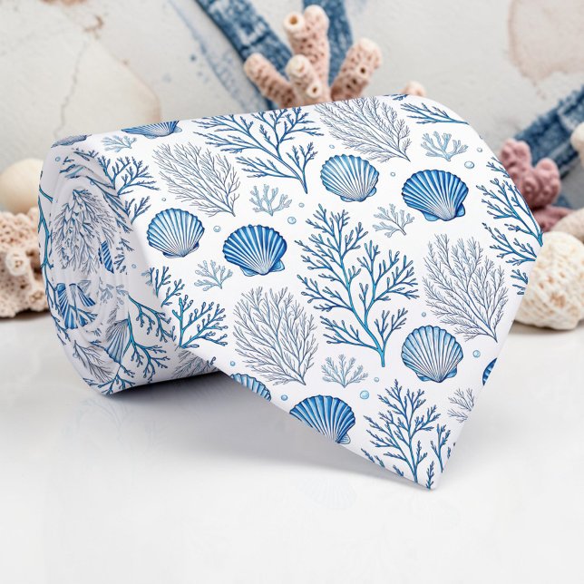 Corbata Nautical Seashells Custom Necktie (Subido por el creador)