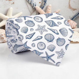 Corbata Nautical Seashells Custom Necktie