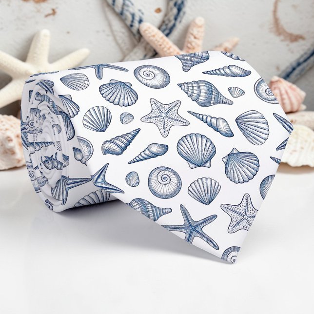 Corbata Nautical Seashells Custom Necktie (Subido por el creador)