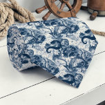 Corbata Nautical Toile Custom Necktie<br><div class="desc">This custom necktie features a classic nautical toile pattern,  perfect for adding a touch of seaside charm to any outfit. Ideal for dads,  groomsmen,  or anyone who loves the ocean.</div>