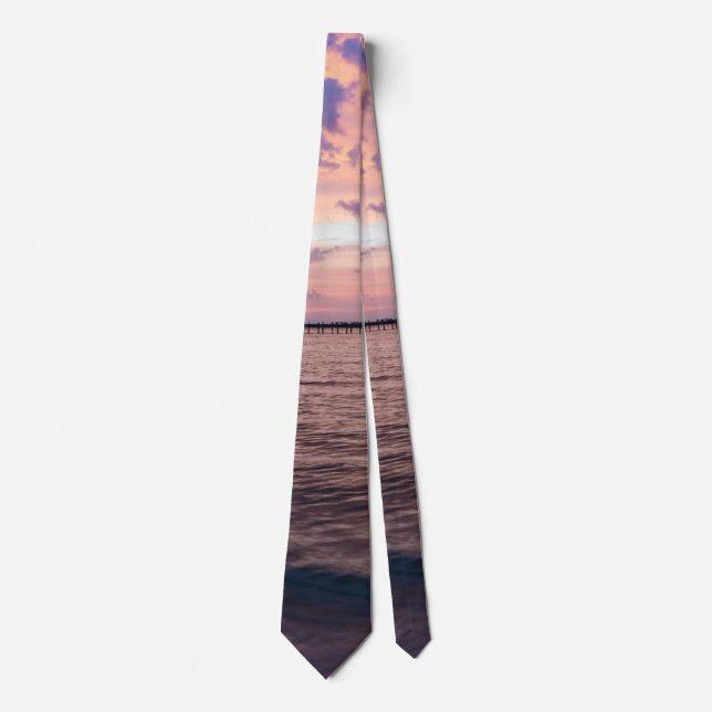 Corbata Navarre Beach Magic Hour Purple Sunset Cuello Púrp (Anverso)