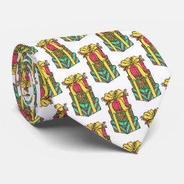 Corbata Navidad apilada y envuelta presenta navidades