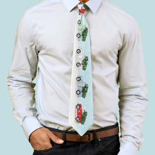 Corbata Navidad Bonito Camión Colorido Copos de Nieve