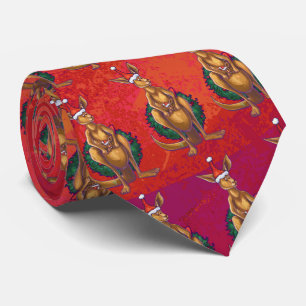 Corbata Navidad canguro en rojo