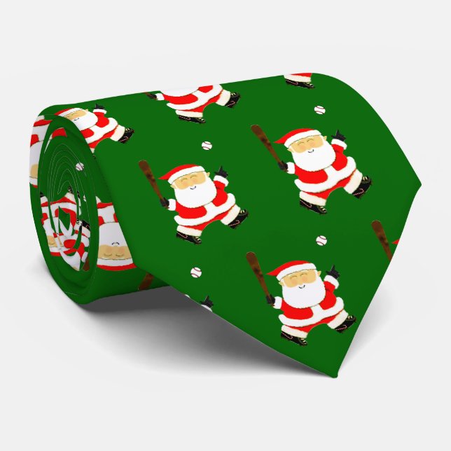 Corbata Navidad de béisbol (Enrollado)