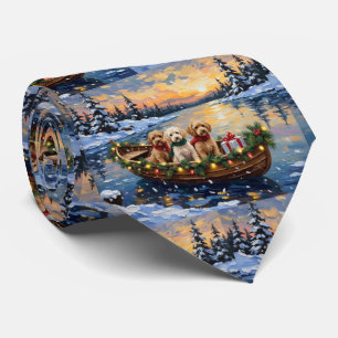 Corbata Navidad de Cockapoo en Barco