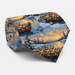 Corbata Navidad del barco de Navidad del Bulldog