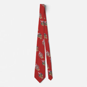 Corbata Navidad del león en rojo